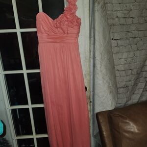 City Studio Peach One-Shoulder Dress